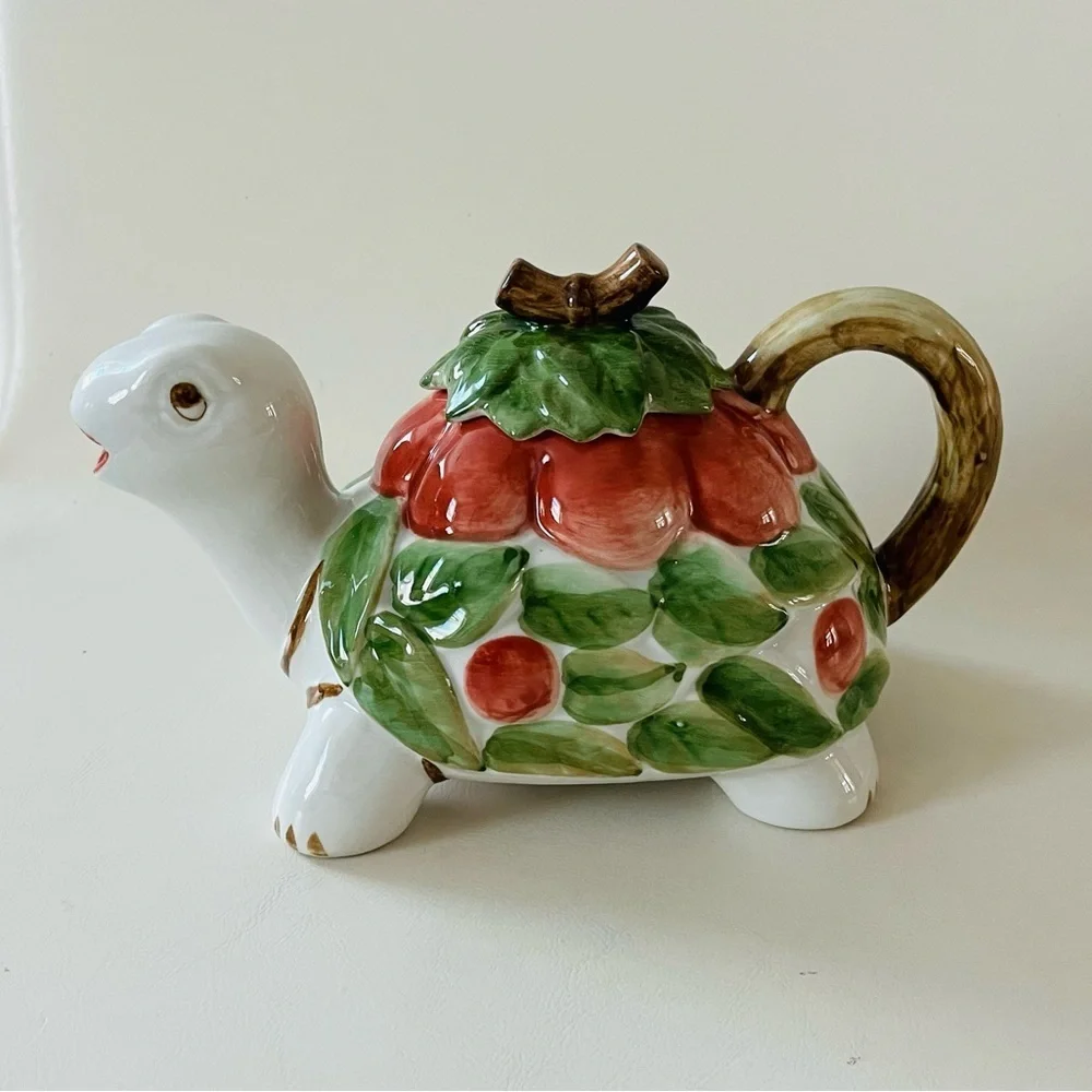 Turtle shaped ceramic Andrea By Sadek tea pot